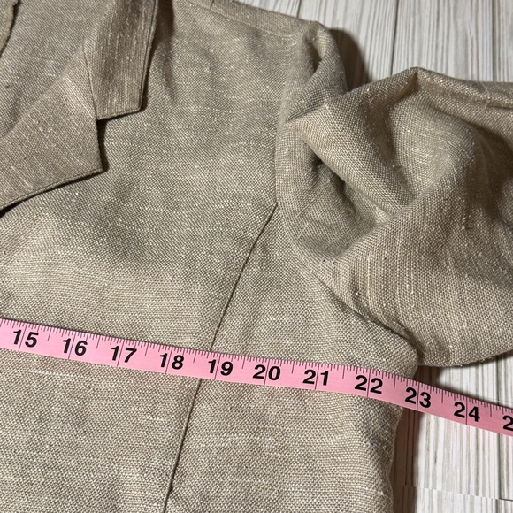 Eileen Fisher Linen Silk Blazer Jacket – Women’s Large – Oatmeal - Picture 12 of 14